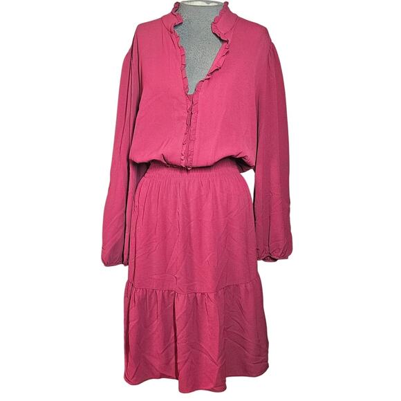 Pink Blouson Knee Length Dress Size 22 - Picture 1 of 4